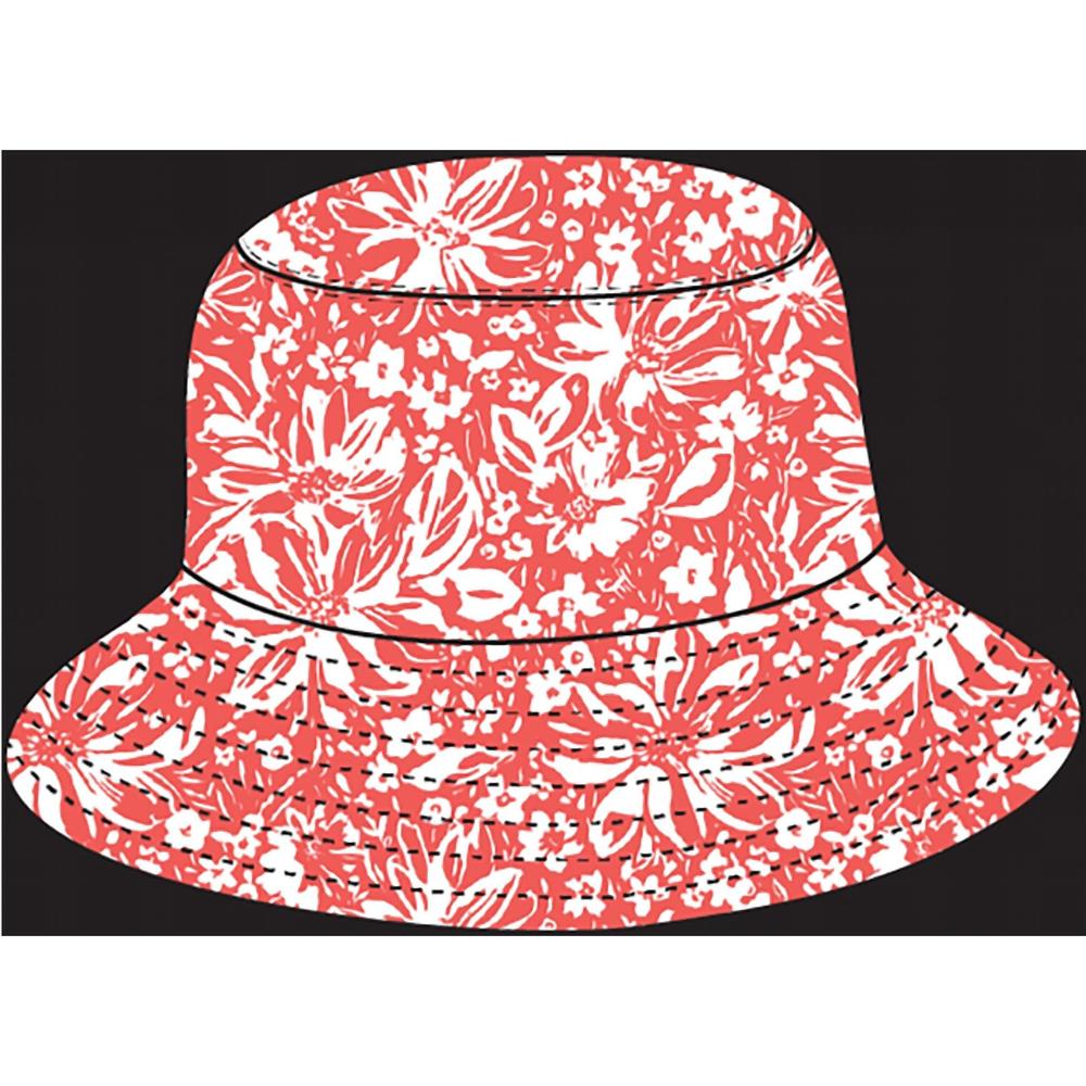 NEW KRIMSON KLOVER reversible bucket hat in prism stripe/coral floral - Picture 2 of 3